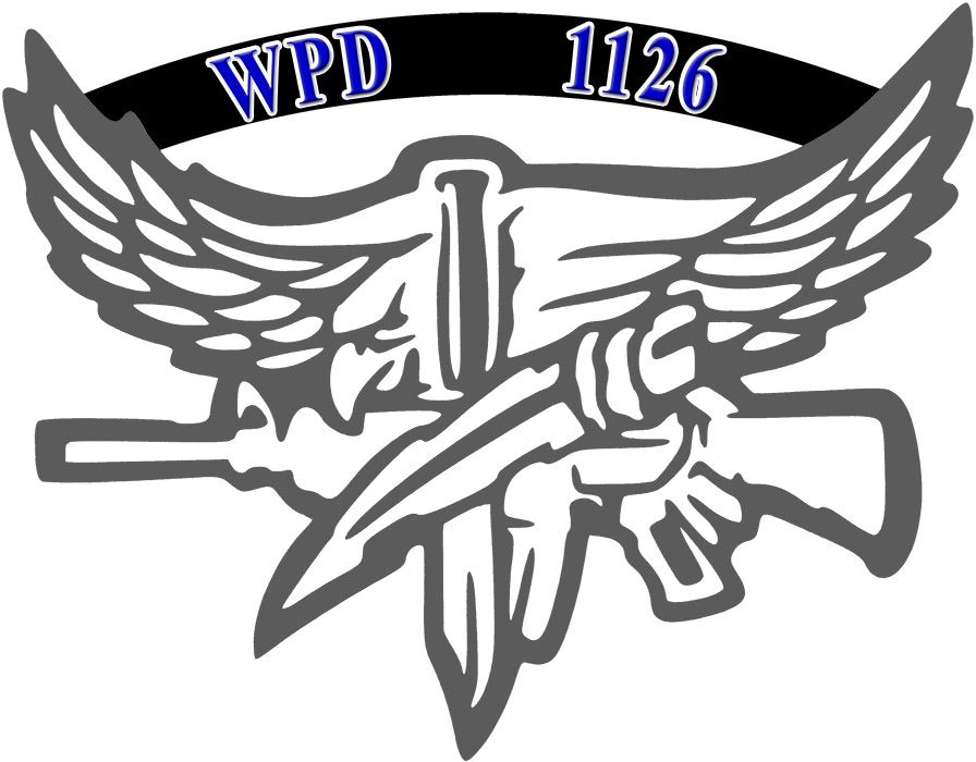 Graphic image of eagle holding a rifle with WPD 1126